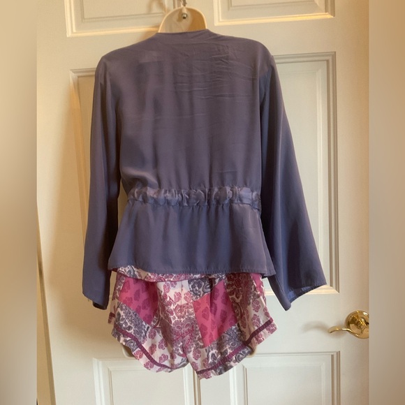 GAP Body Women's Size SP Purple and Pink Paisley 100% Silk Lingerie Set - Picture 2 of 16